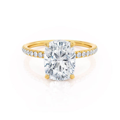 Elongated Cushion Pave Lab Grown Diamond Engagement Ring
