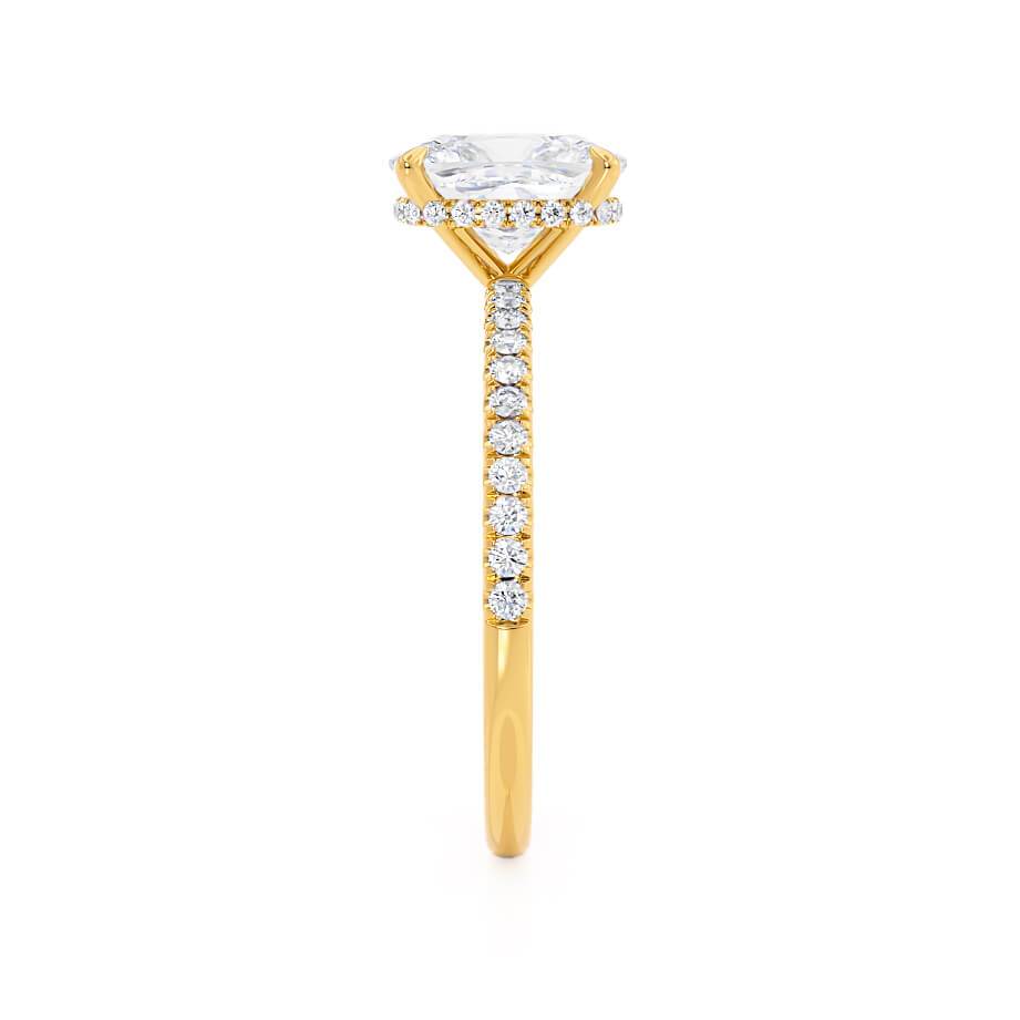 Elongated Cushion Pave Lab Grown Diamond Engagement Ring