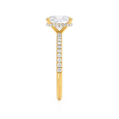 Elongated Cushion Pave Lab Grown Diamond Engagement Ring