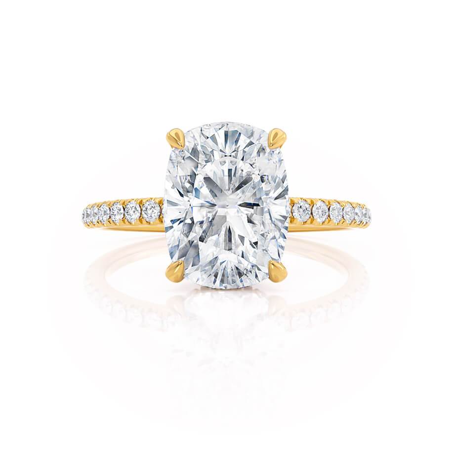 Elongated Cushion Pave Lab Grown Diamond Engagement Ring