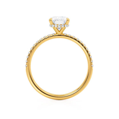 Elongated Cushion Pave Lab Grown Diamond Engagement Ring