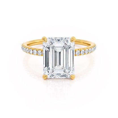 Emerald Hidden Halo & Pave Lab Grown Diamond Engagement Ring