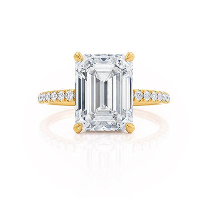 Emerald Hidden Halo & Pave Lab Grown Diamond Engagement Ring