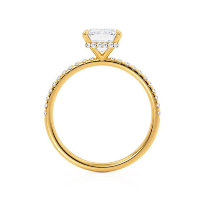 Emerald Hidden Halo & Pave Lab Grown Diamond Engagement Ring