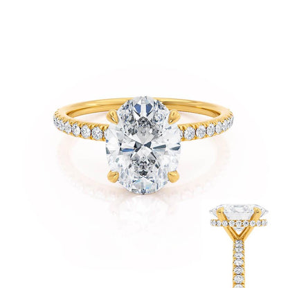 Oval Pave Lab Grown Diamond Engagement Ring