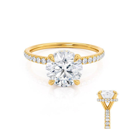 Round Pave Lab Grown Diamond Engagement Ring