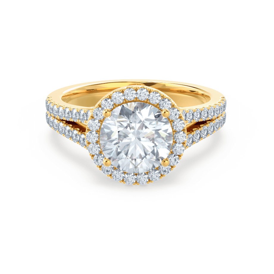 0.50 CT Round Shaped Moissanite Halo & Split Shank Style Engagement Ring 7