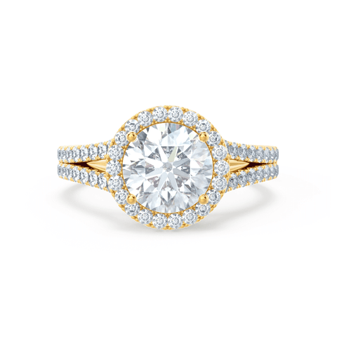 0.50 CT Round Shaped Moissanite Halo & Split Shank Style Engagement Ring 9