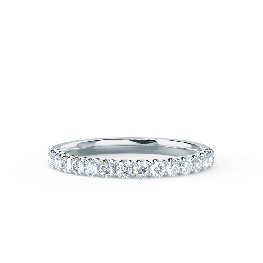 0.44 CT Round Shaped Moissanite Half Eternity Wedding Band 2