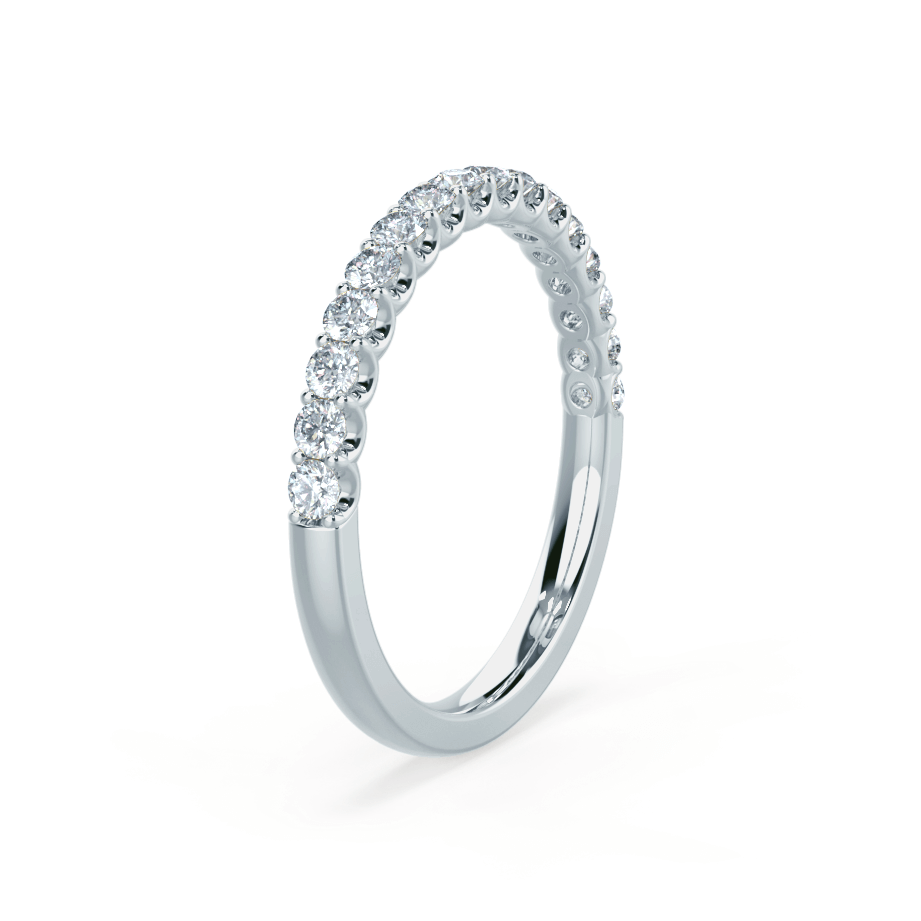 0.44 CT Round Shaped Moissanite Half Eternity Wedding Band 3