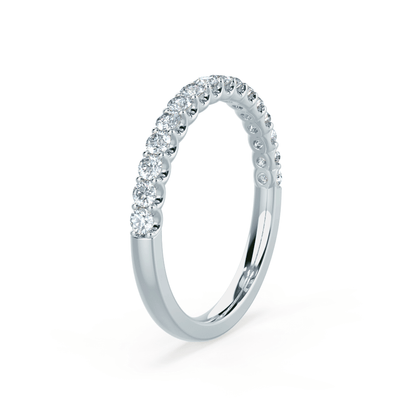 0.44 CT Round Shaped Moissanite Half Eternity Wedding Band 3