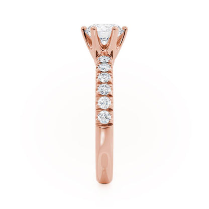 Round Pave Lab Grown Diamond Engagement Ring