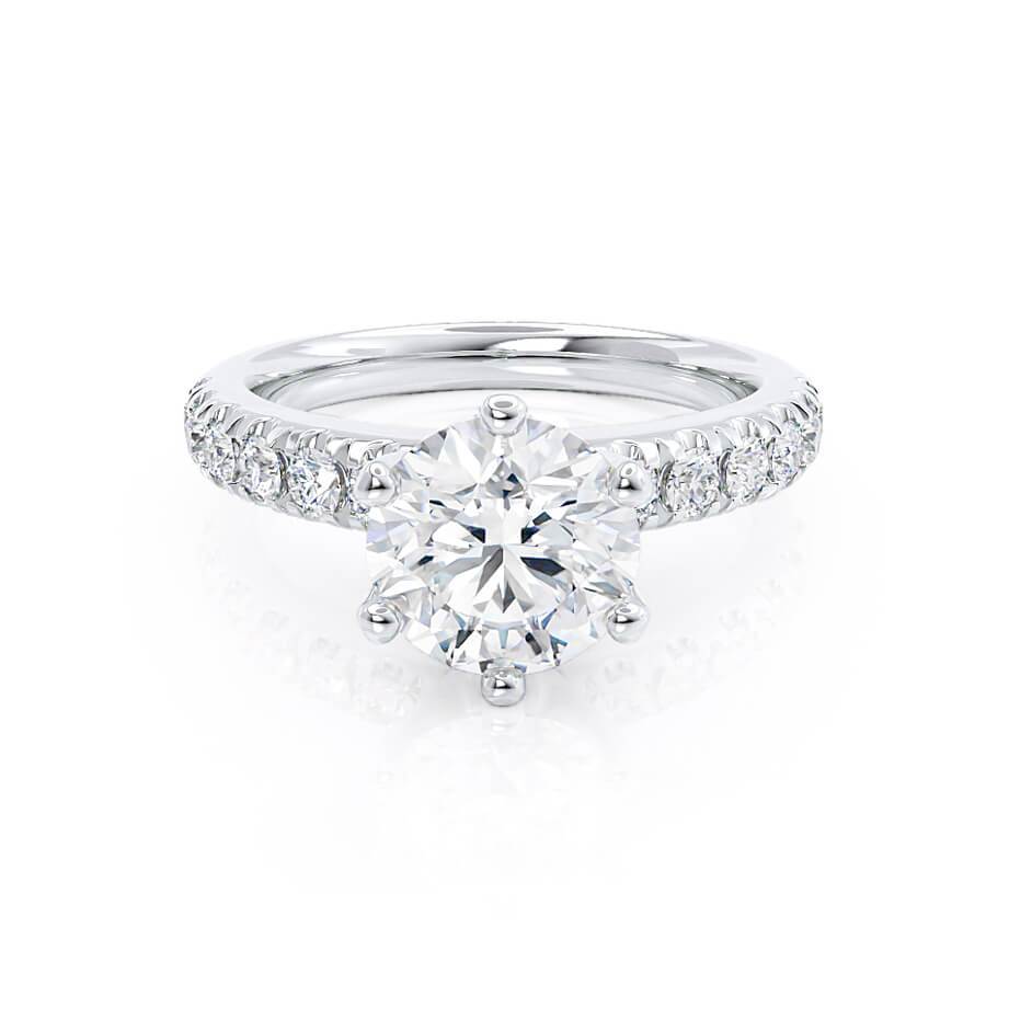Round Pave Lab Grown Diamond Engagement Ring
