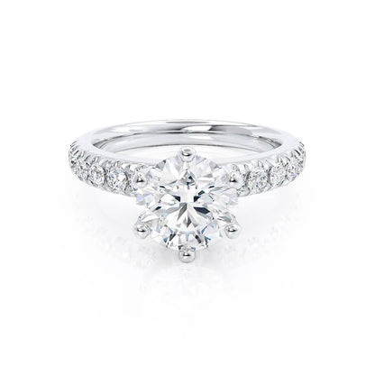 Round Pave Lab Grown Diamond Engagement Ring