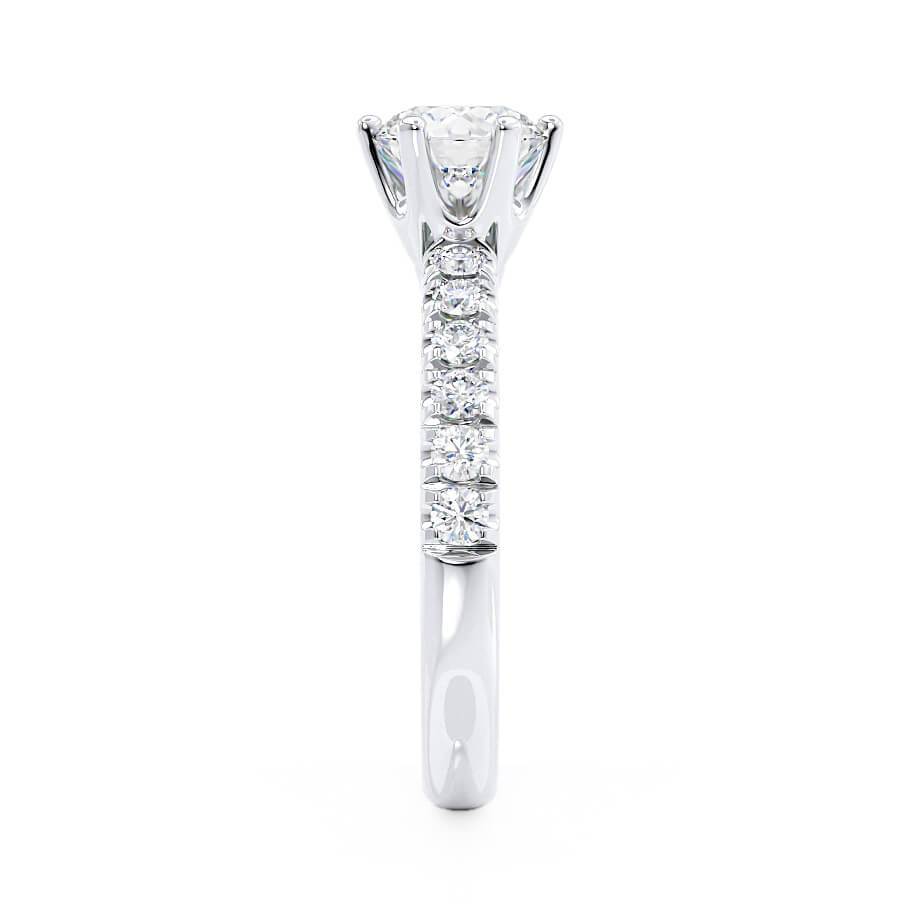 Round Pave Lab Grown Diamond Engagement Ring
