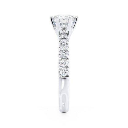 Round Pave Lab Grown Diamond Engagement Ring