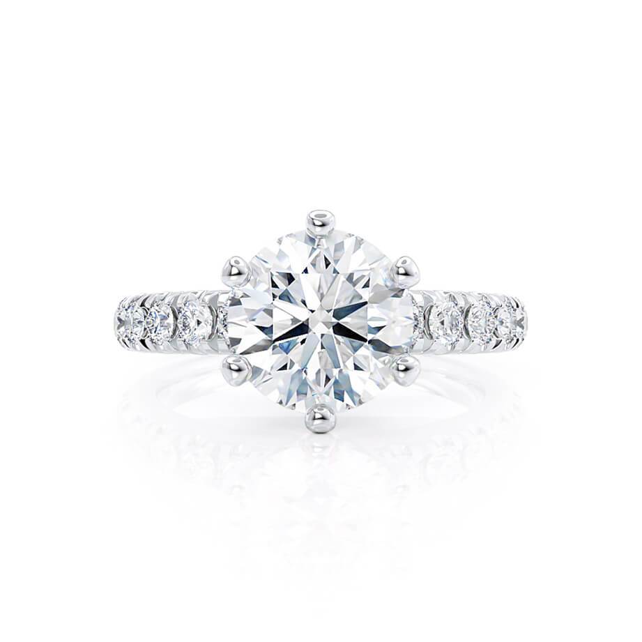 Round Pave Lab Grown Diamond Engagement Ring