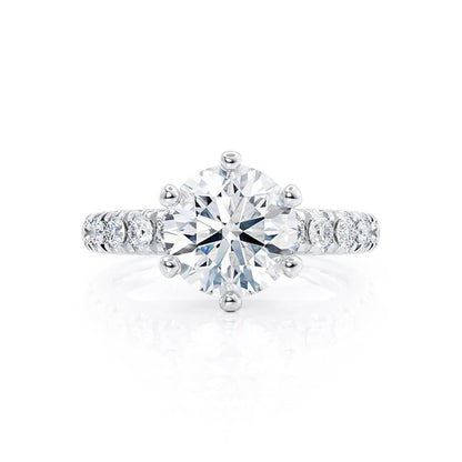 Round Pave Lab Grown Diamond Engagement Ring