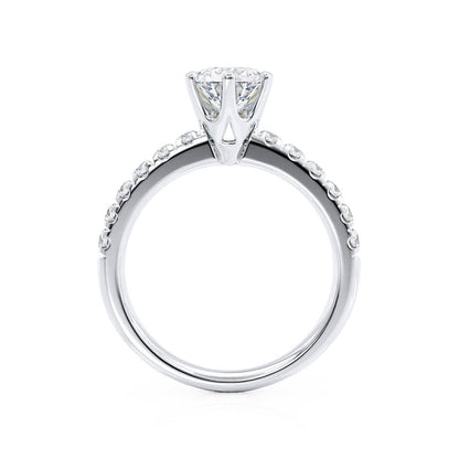 Round Pave Lab Grown Diamond Engagement Ring