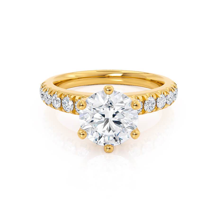 Round Pave Lab Grown Diamond Engagement Ring
