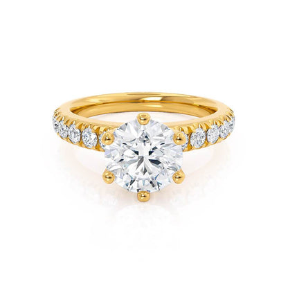 Round Pave Lab Grown Diamond Engagement Ring