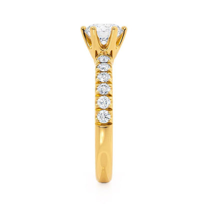 Round Pave Lab Grown Diamond Engagement Ring