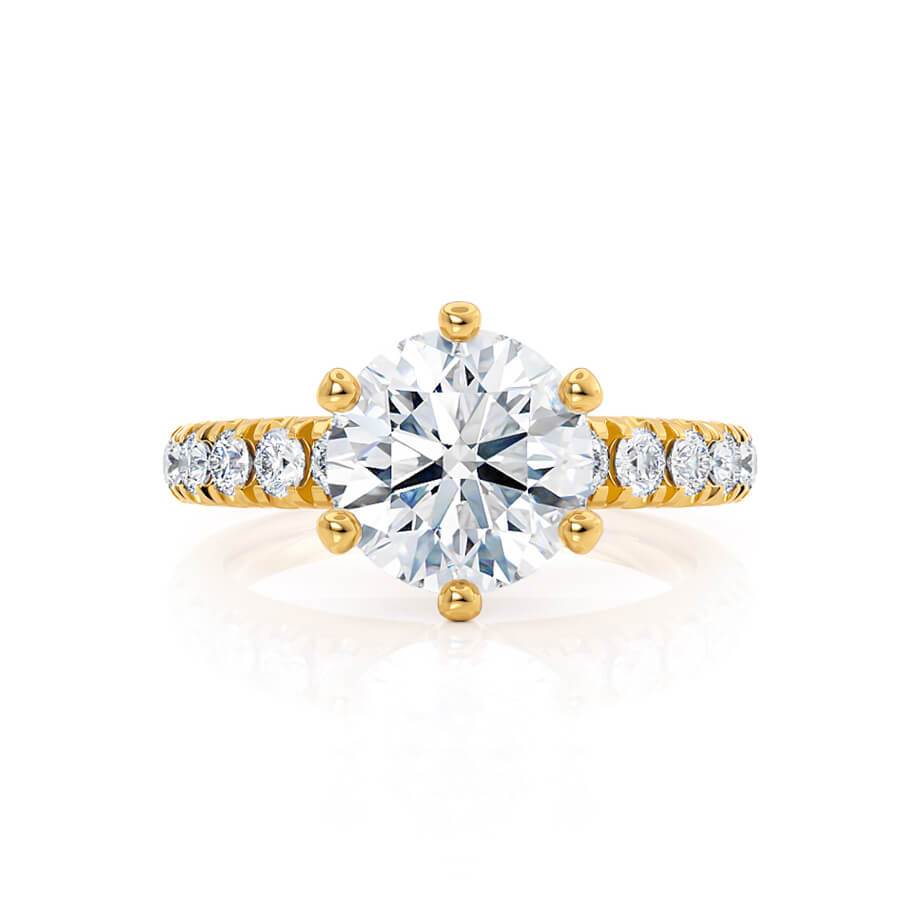 Round Pave Lab Grown Diamond Engagement Ring