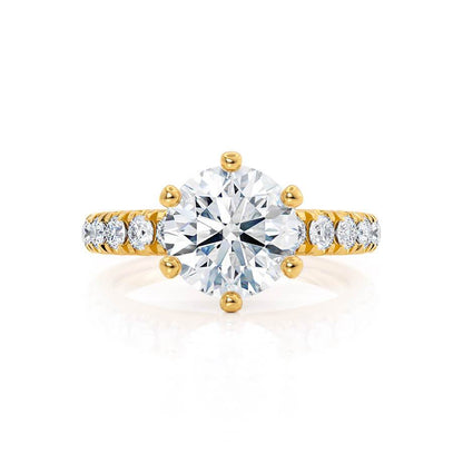 Round Pave Lab Grown Diamond Engagement Ring