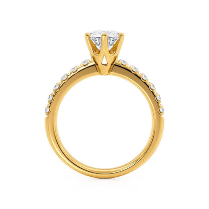 Round Pave Lab Grown Diamond Engagement Ring