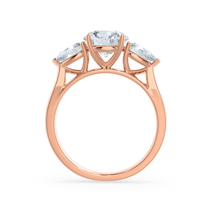 Round Three Stone Lab Grown Diamond Engagement Ring