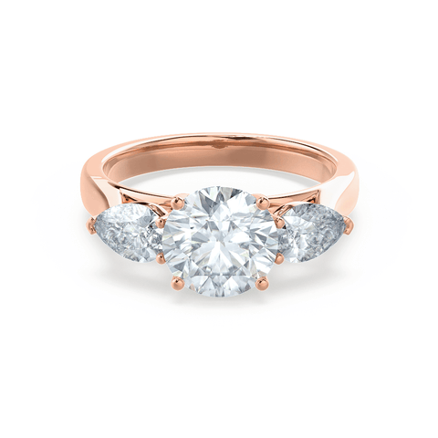 1.0 CT Round Shaped Moissanite Three Stone Style Engagement Ring 4