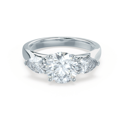 Round Three Stone Lab Grown Diamond Engagement Ring