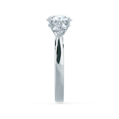 Round Three Stone Lab Grown Diamond Engagement Ring