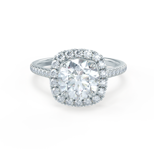 Round Halo & Pave Lab Grown Diamond Engagement Ring