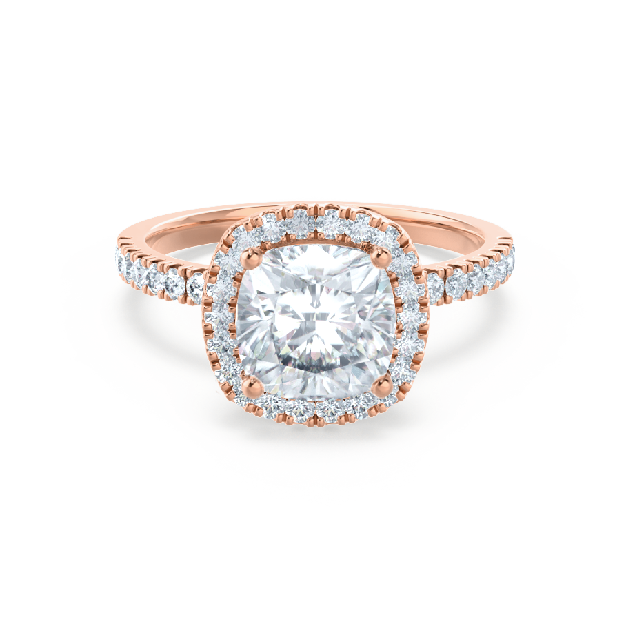 Cushion Halo & Pave Lab Grown Diamond Engagement Ring