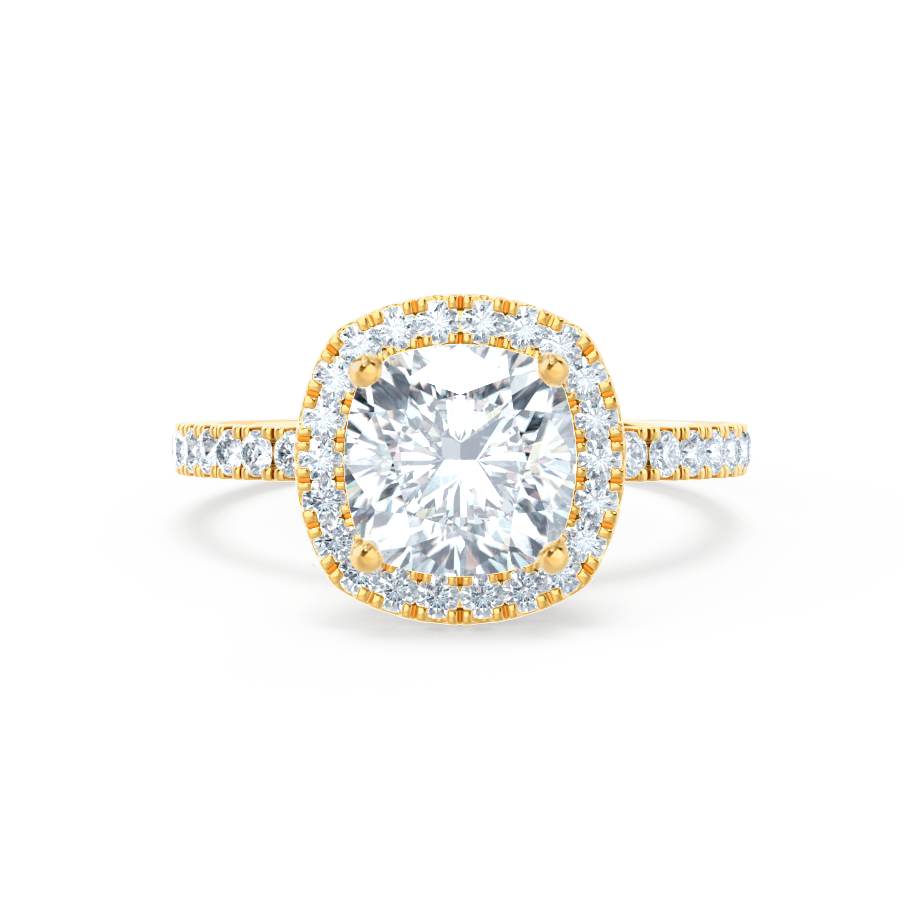 Cushion Halo & Pave Lab Grown Diamond Engagement Ring