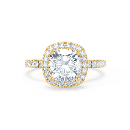 Cushion Halo & Pave Lab Grown Diamond Engagement Ring