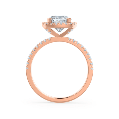 Cushion Halo & Pave Lab Grown Diamond Engagement Ring