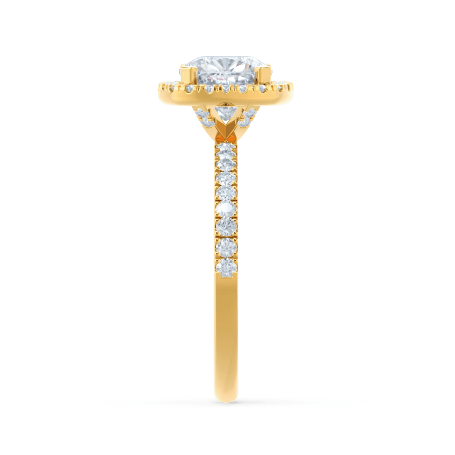 Cushion Halo & Pave Lab Grown Diamond Engagement Ring