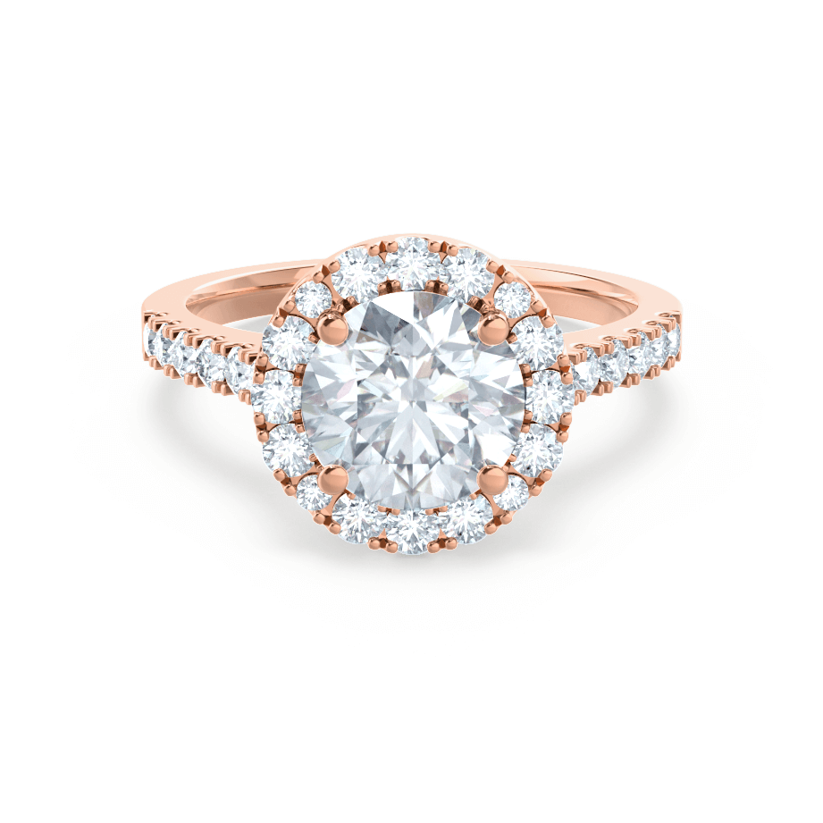 Round Halo & Pave Lab Grown Diamond Engagement Ring