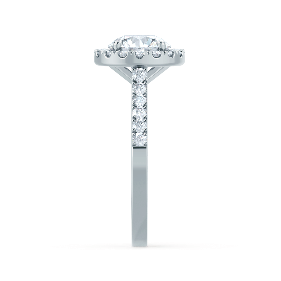 Round Halo & Pave Lab Grown Diamond Engagement Ring