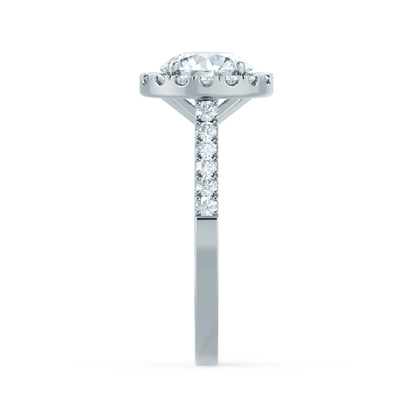 Round Halo & Pave Lab Grown Diamond Engagement Ring