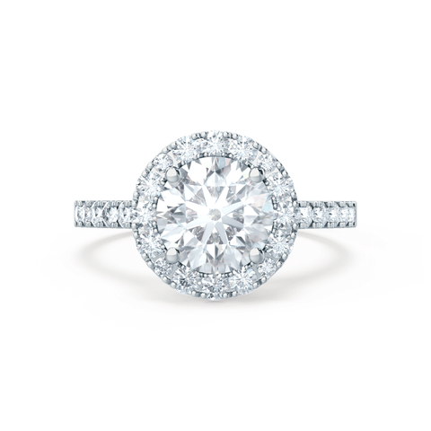 1.0 CT Round Shaped Moissanite Halo Style Engagement Ring 5