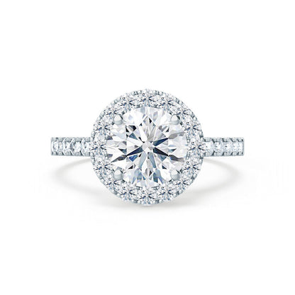 1.0 CT Round Shaped Moissanite Halo Style Engagement Ring 8
