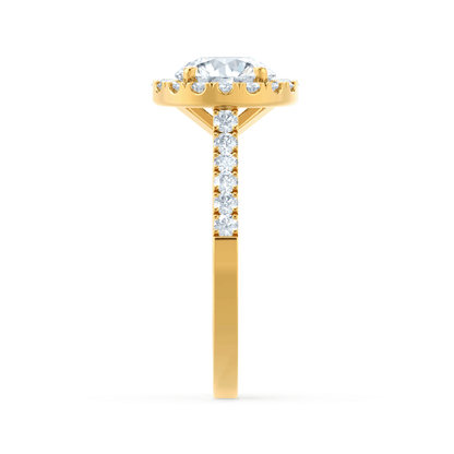 Round Halo & Pave Lab Grown Diamond Engagement Ring