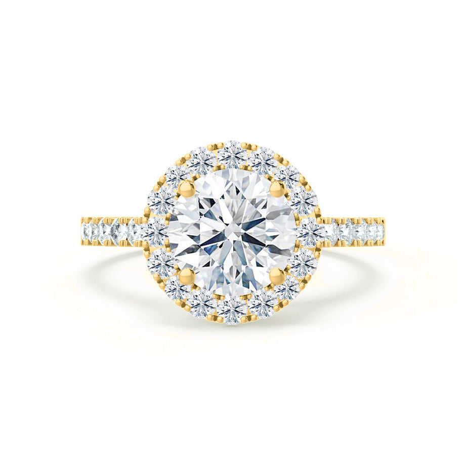 Round Halo & Pave Lab Grown Diamond Engagement Ring