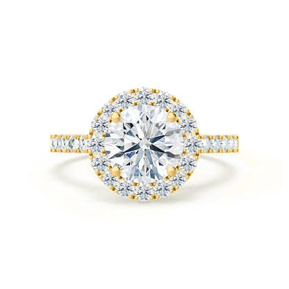 Round Halo & Pave Lab Grown Diamond Engagement Ring