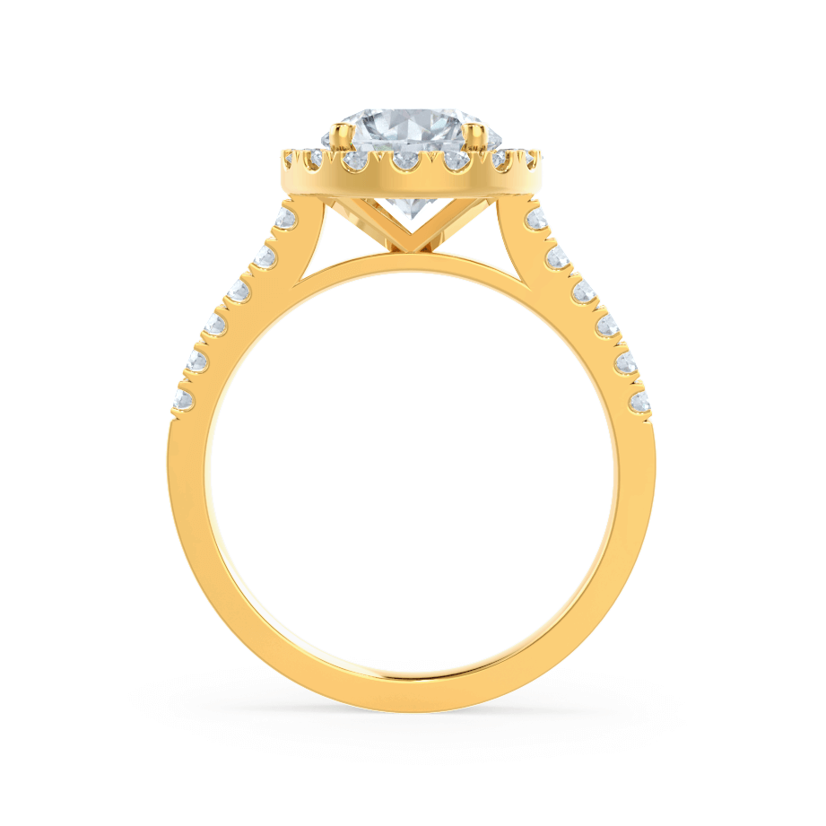 Round Halo & Pave Lab Grown Diamond Engagement Ring