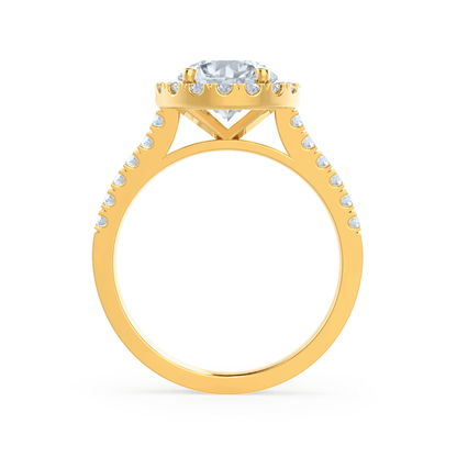 Round Halo & Pave Lab Grown Diamond Engagement Ring