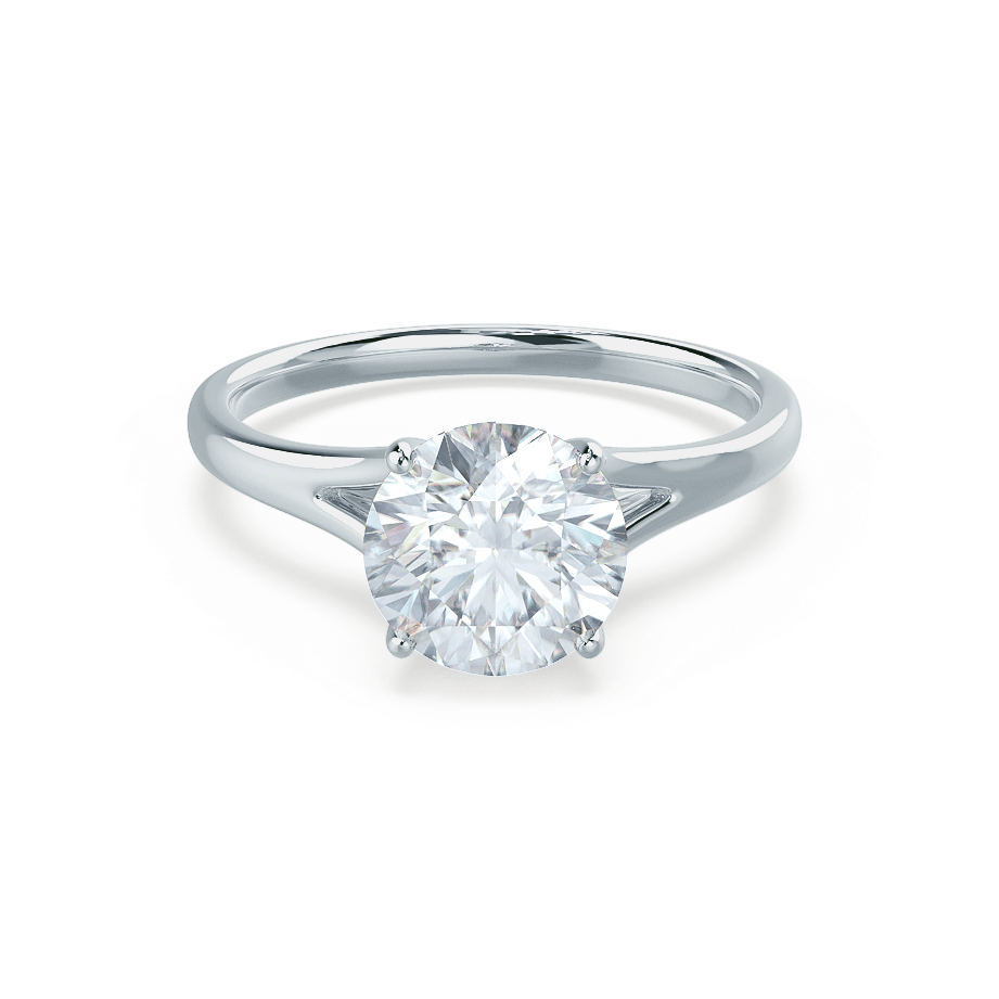 0.50 CT Round Shaped Moissanite Solitaire Style Engagement Ring 3